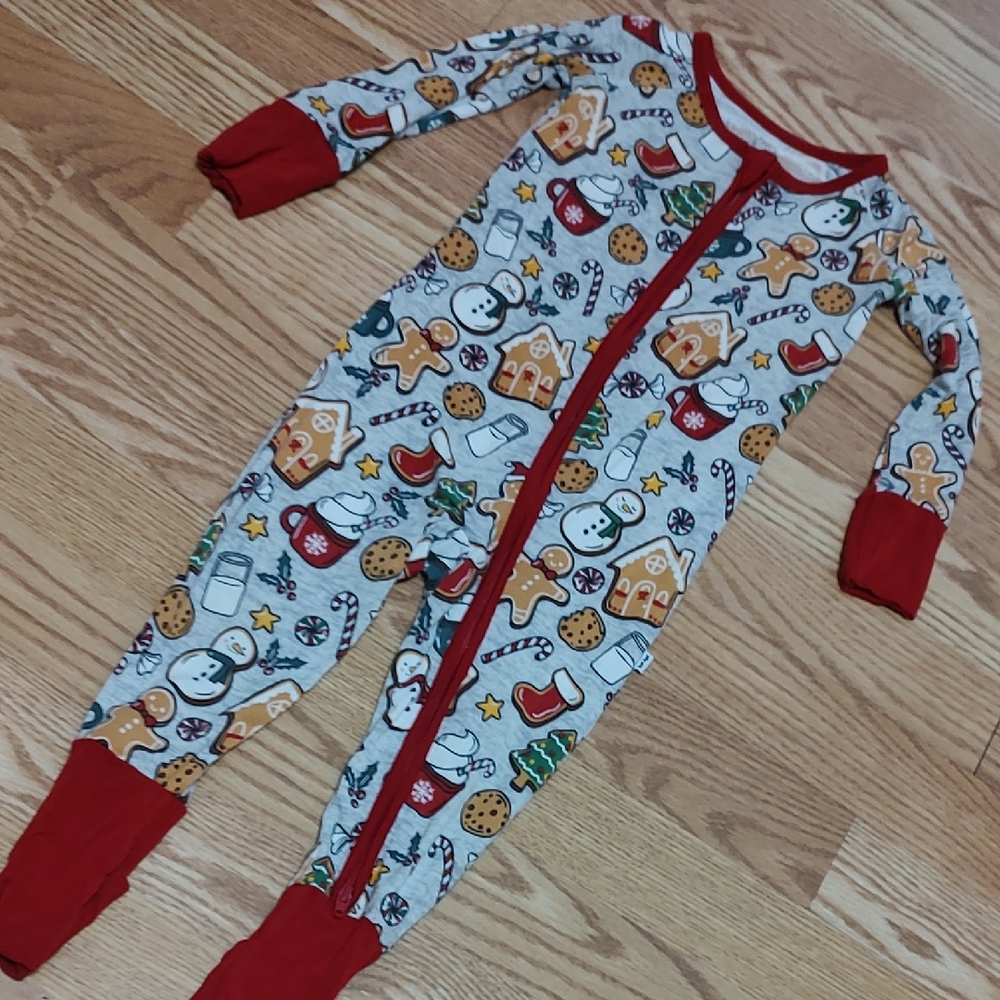 Little Sleepies Gingerbread and Snowman Kids Footie